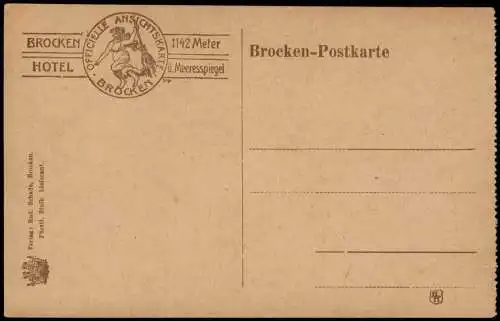 Ansichtskarte Ilsenburg (Harz) Brockenhotel 1915