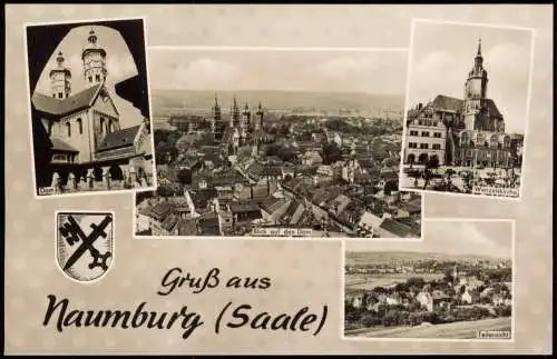 Naumburg (Saale) DDR Mehrbildkarte mit Dom, Wenzelskirche, Teilansicht 1961