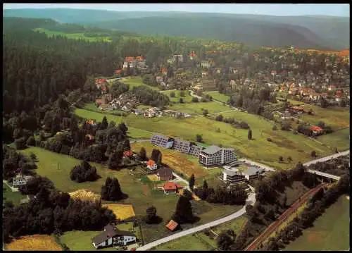 Freudenstadt Luftbild mit Kurzentrum beim Golfplatz mit Hallenbad 1980