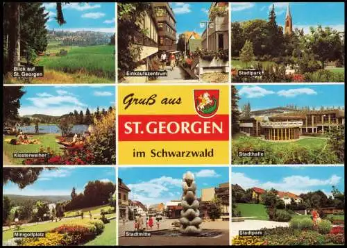 St. Georgen (Schwarzwald) Mehrbild-AK der  Schwarzwaldbahn 1992