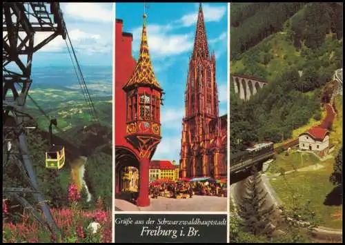 Freiburg im Breisgau  Schauinslandbahn Höllentalbahn mit Ravennabrücke 1980