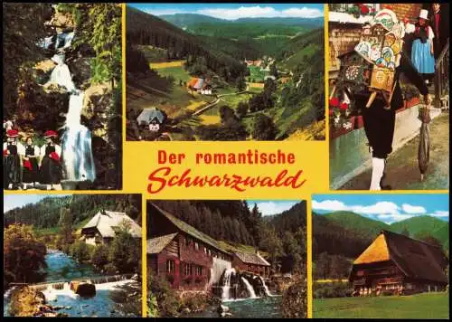 .Baden-Württemberg Mehrbild-Karte mit Schwarzwald-Ansichten (Mittelgebirge) 1980