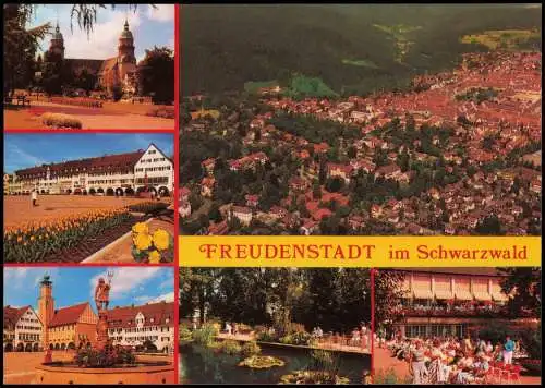 Ansichtskarte Freudenstadt Mehrbildkarte mit Ortsansichten und Luftbild 1975