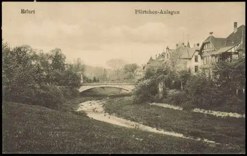 Ansichtskarte Erfurt Pförtchen-Anlagen 1918