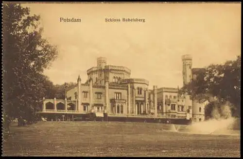 Ansichtskarte Babelsberg-Potsdam Schloß 1918