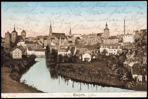 Ansichtskarte Bautzen Budyšin Partie an der Stadt 1911