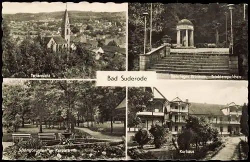 Ansichtskarte Bad Suderode Teilansicht - Springbrunnen im Kurpark 1963/1959