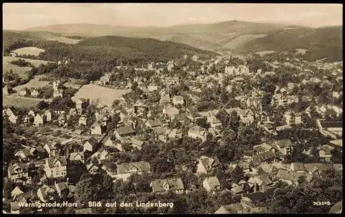 Ansichtskarte Wernigerode Blick auf den Lindenberg 1959