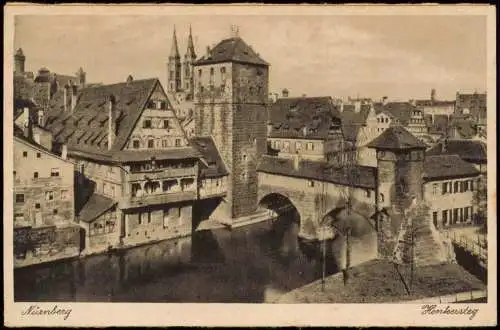 Ansichtskarte Nürnberg Henkersteg 1934