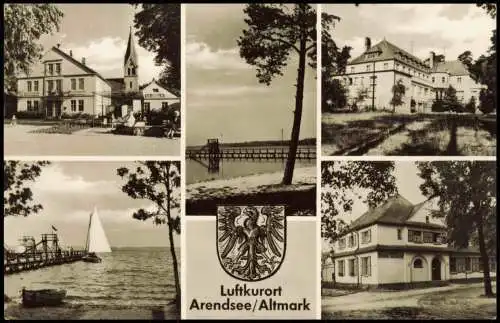 Arendsee (Uckermark Nordwestuckermark Kirche, Bootsteg, FDGB-Erholungsheim 1968