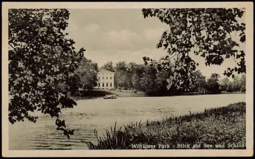 Ansichtskarte Oranienbaum-Oranienbaum-Wörlitz Blick auf See und Schloss 1957