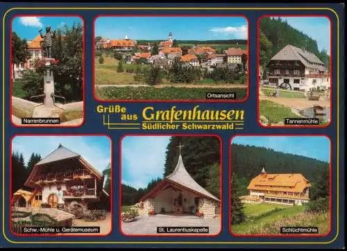 Grafenhausen  Narrenbrunnen, Tannenmühle, Schlüchtmühle uvm. 1990