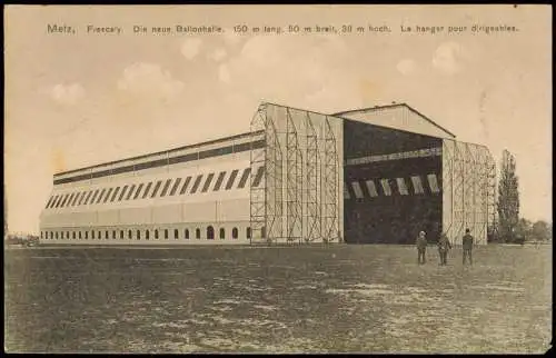 CPA Metz Die neue Ballonhalle Zeppelin Frescaly Lothringen 1909