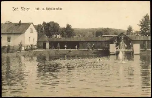 Ansichtskarte Bad Elster Luft- u. Schwimmbad. 1913