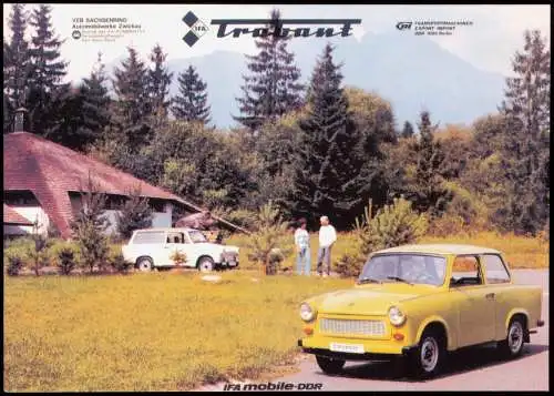 Ansichtskarte  VEB SACHSENRING Trabant / Trabi EXPORT Auto 1999