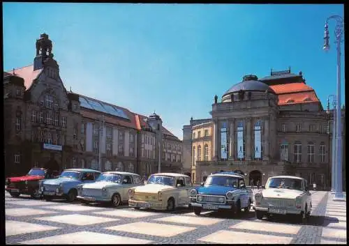 Ansichtskarte Chemnitz Trabant Trabi 601 Theaterplatz 2002