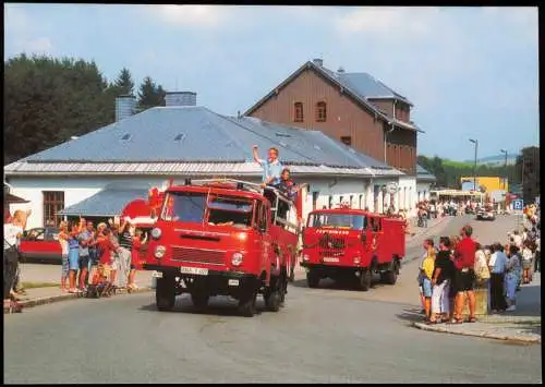 Ansichtskarte Oberwiesenthal Robur LO 3000 Feuerwehr zum Festumzug 2002