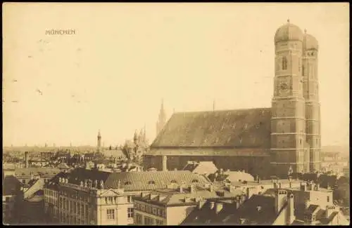 Ansichtskarte München Blick zur Frauenkirche 1910