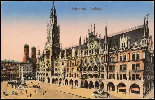 Ansichtskarte München Rathaus. 1918  gel. Feldpost