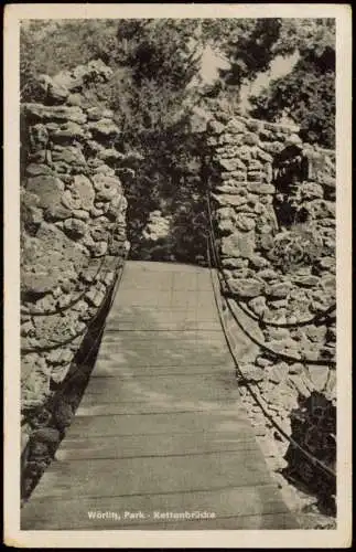 Ansichtskarte Wörlitz Kettenbrücke 1953