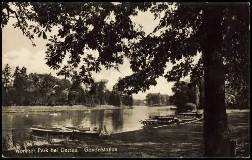 Wörlitz-Oranienbaum-Wörlitz Wörlitzer Park bei Dessau Gondelstation 1956