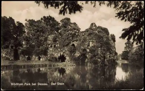 Wörlitz-Oranienbaum-Wörlitz Wörlitzer Park bei Dessau Der Stein 1956