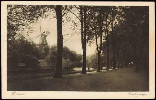 Ansichtskarte Bremen Umland-Ansicht Contrescarpe Windmühle 1910