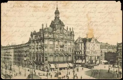 Ansichtskarte Innere Altstadt-Dresden Pirnaischer Platz 1905