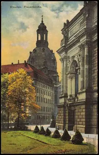 Ansichtskarte Innere Altstadt-Dresden Frauenkirche - Stimmungsbild 1928