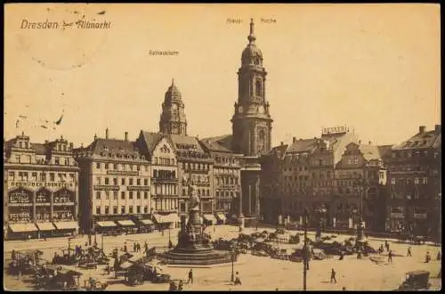 Ansichtskarte Innere Altstadt-Dresden Altmarkt 1920