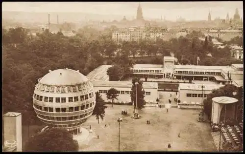 Ansichtskarte Dresden Kugelhaus Blick über die Stadt 1928