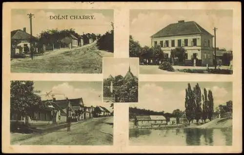 Postcard Dolní Chabry-Prag Praha 5 Bild Straßen 1928