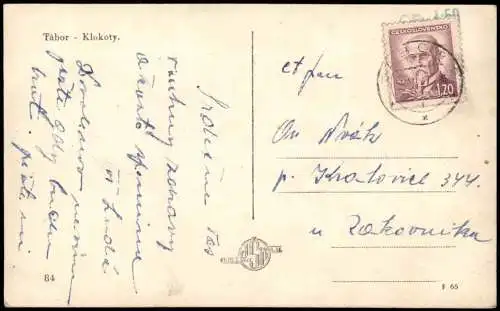 Postcard Tabor Tábor Tábor Klokoty 1947