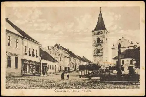 Postcard Tschernowitz Černovice u Tabora Náměstí. 1926  Pelhřimov Pilgrams