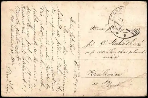 Postcard Tschernowitz Černovice u Tabora Náměstí. 1926  Pelhřimov Pilgrams