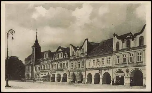 Postcard Taus Domažlice Markt 1943  gel. Feldpoststempel WK2 b Pilsen