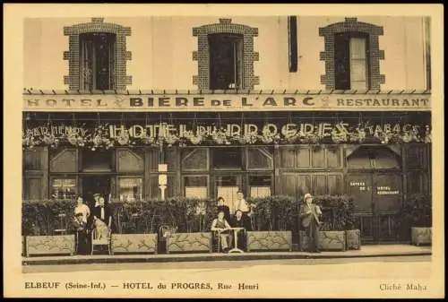 CPA Elbeuf Normandie HOTEL du PROGRES, Rue Henri 1928