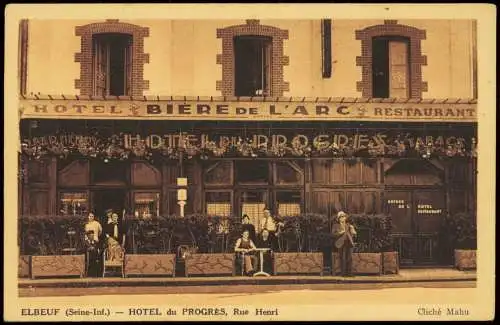 CPA Elbeuf Normandie HOTEL BIERE DE L'ARC RESTAURANT 1927