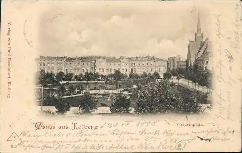 Postcard Kolberg Kołobrzeg Victoriaplatz 1898  Pommern Pomorskie