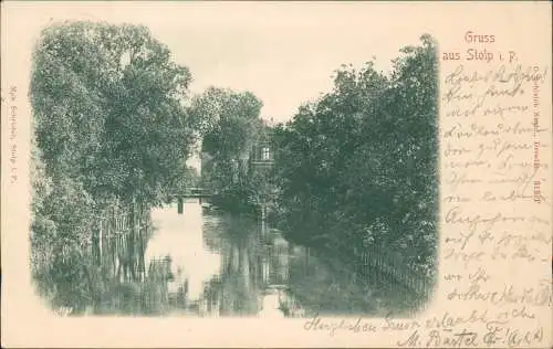 Postcard Stolp Słupsk Idyll an der Stolpe 1899  Pommern