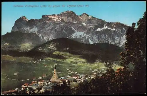 Cortina d´Ampezzo Orts-Panorama gegen die Tofana (3241 m) Berge 1910