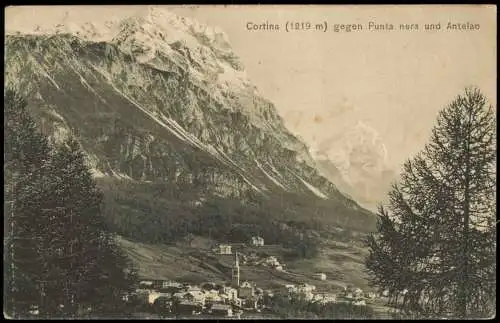 Cortina d´Ampezzo Umland-Ansicht Cortina gegen Punta nera und Antelao 1908