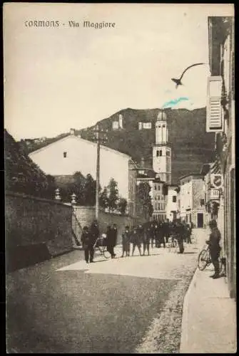 Cartoline Cormòns Via Maggiore, Strassen-Ansicht 1910