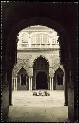 Postales Sevilla Alcázar Patio de las Doncellas 1950