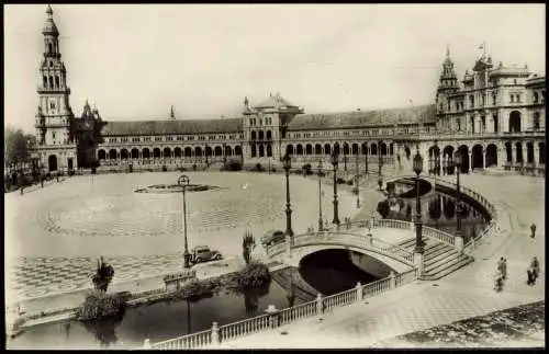 Postales Sevilla Plaza de España Vista general 1960