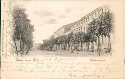 Postcard Belgard an der Persante Białogard Lindenstrasse 1899