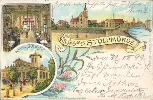 Postcard Litho AK Stolpmünde Ustka Pavillon Kalff Haben 2 Bild 1899   Pommern