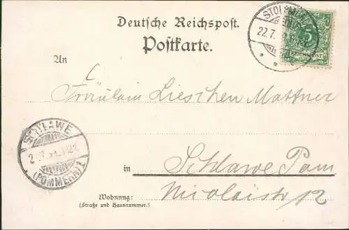 Postcard Litho AK Stolpmünde Ustka Pavillon Kalff Haben 2 Bild 1899   Pommern