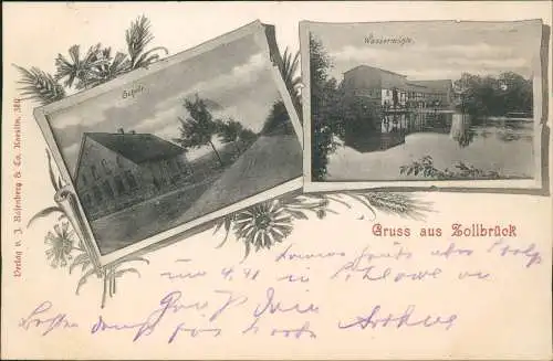 Zollbrück Pommern Korzybie Schule Mühle 1899  b Schlawe Sławno Stolp Pommern