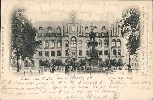 Postcard Köslin Koszalin Kaiserliche Post 1899  Pommern